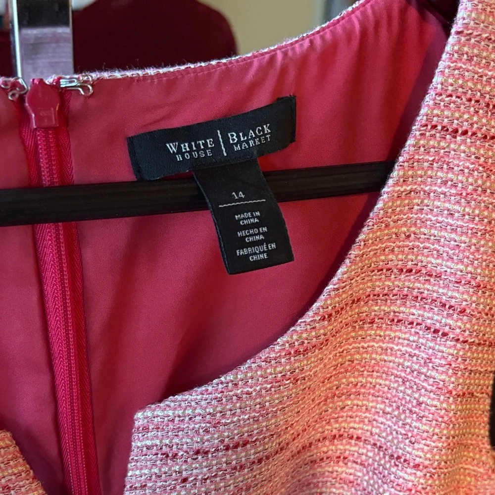 White House Black Market Pink Textured Midi Dress - Picture 3 of 5